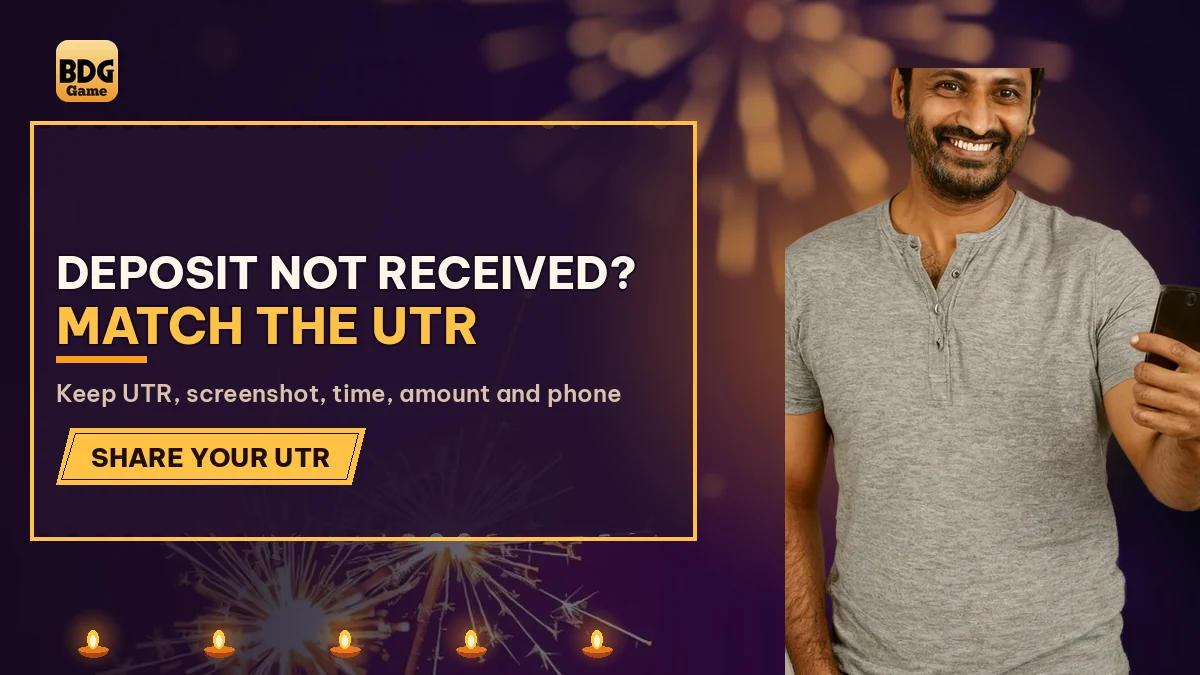 Deposit Not Received? Match the UTR banner with a fan in a grey henley with a phone