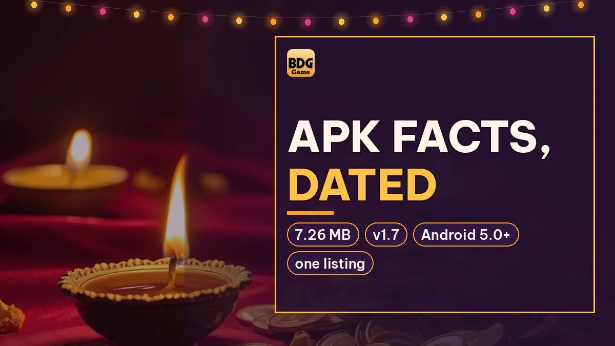 APK Facts, Dated card noting 7.26 MB and v1.7