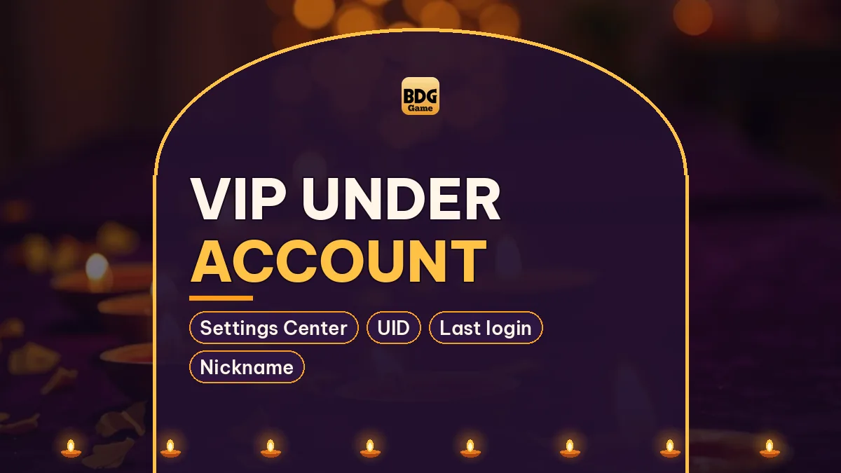 VIP Under Account card noting Settings Center and UID