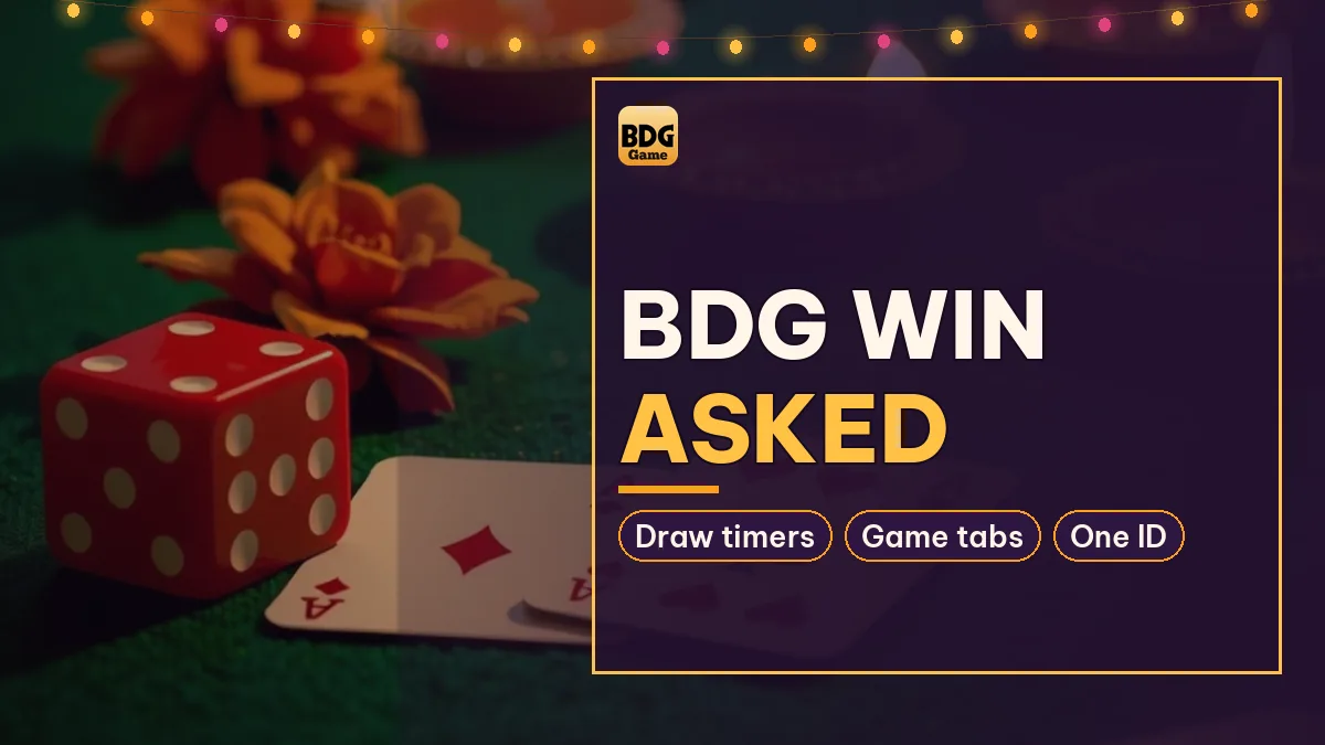 BDG Win Asked card noting Draw timers and Game tabs